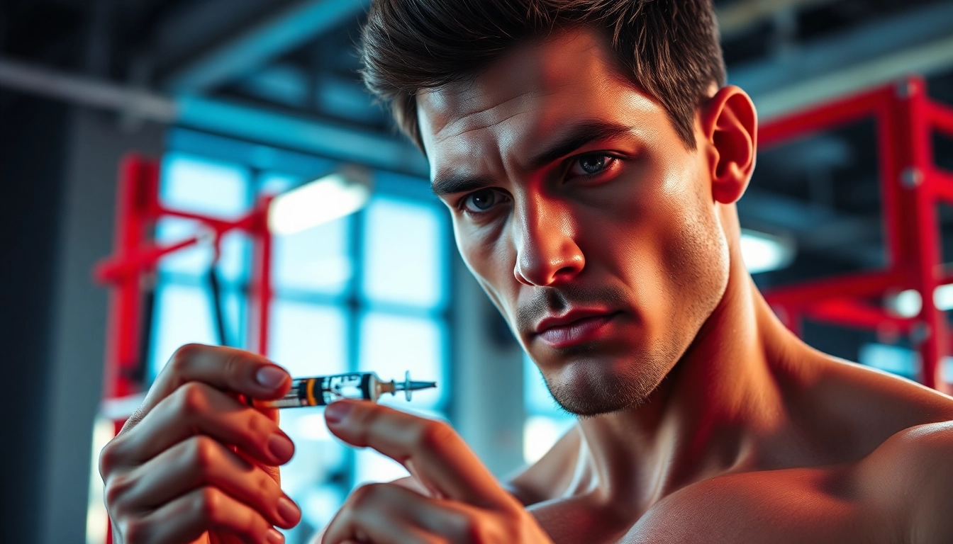 Trenobal-E Trenbolone Enanthate Anwendung durch Sportler in einem modernen Fitnessstudio.