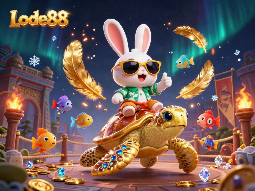 Experience thrilling gameplay with Lode88 in an enchanting underwater scene featuring lucky symbols and vibrant sea life.