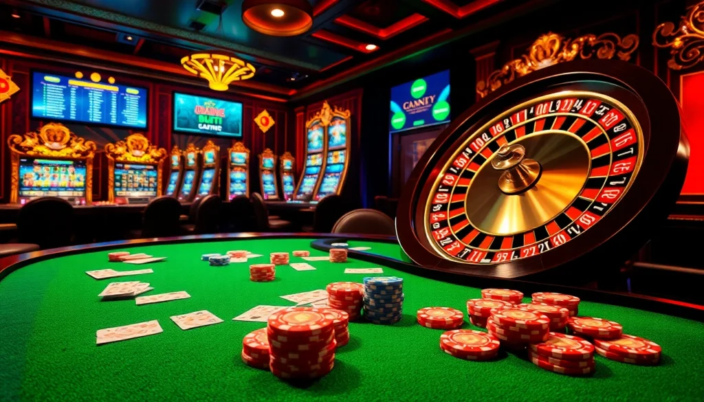 Experience the thrill of BDTK1 with colorful poker chips and vibrant casino visuals.